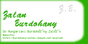 zalan burdohany business card